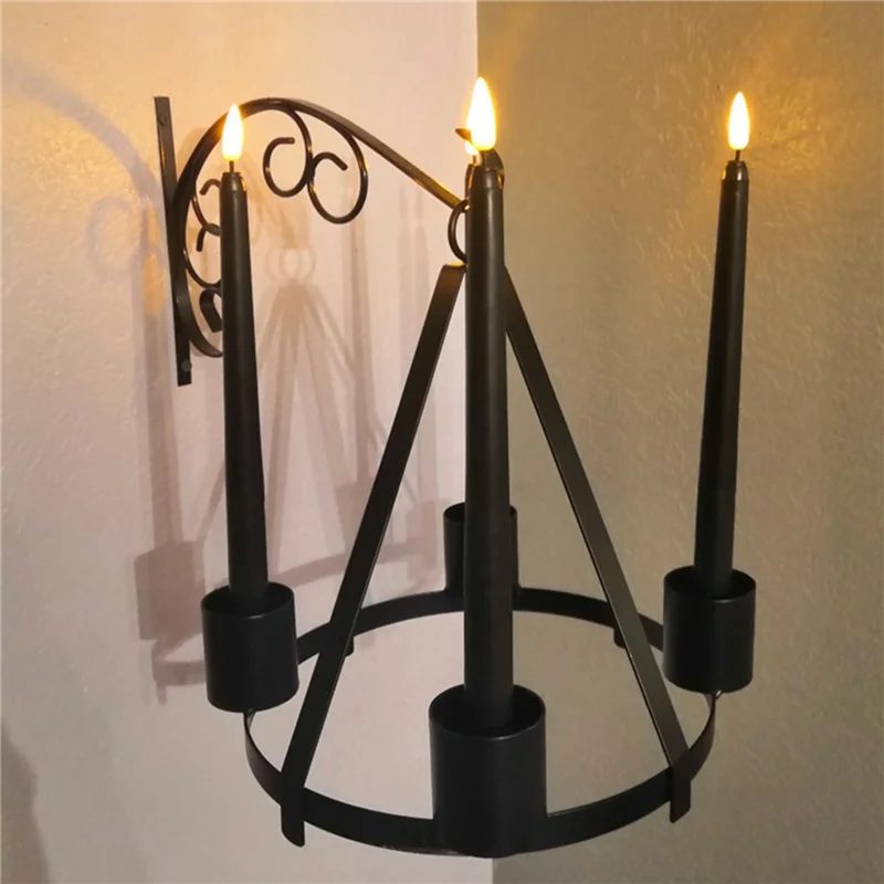 LICE-Pack Of 24 Black LED Birthday Candles,Yellow Flameless Flickering Battery Operated LED Halloween Candles