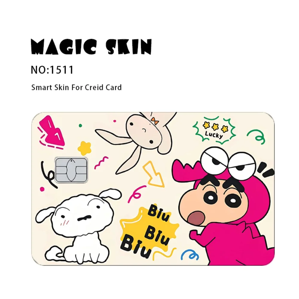Kawaii Crayon Shin-Chan Kleine Chip HD PVC Film Tape Skin voor Credit Debetkaart Waterdicht Krasbestendig Stickers Meisjes geschenken