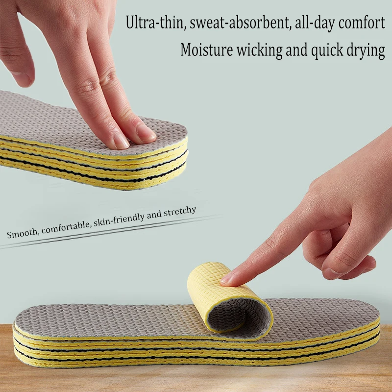 Thin Soft Insole Barefoot Without Sock Insole Comfortable Shock Absorption Breathable Deodorization Shoe Pad Feet Cushion Insert