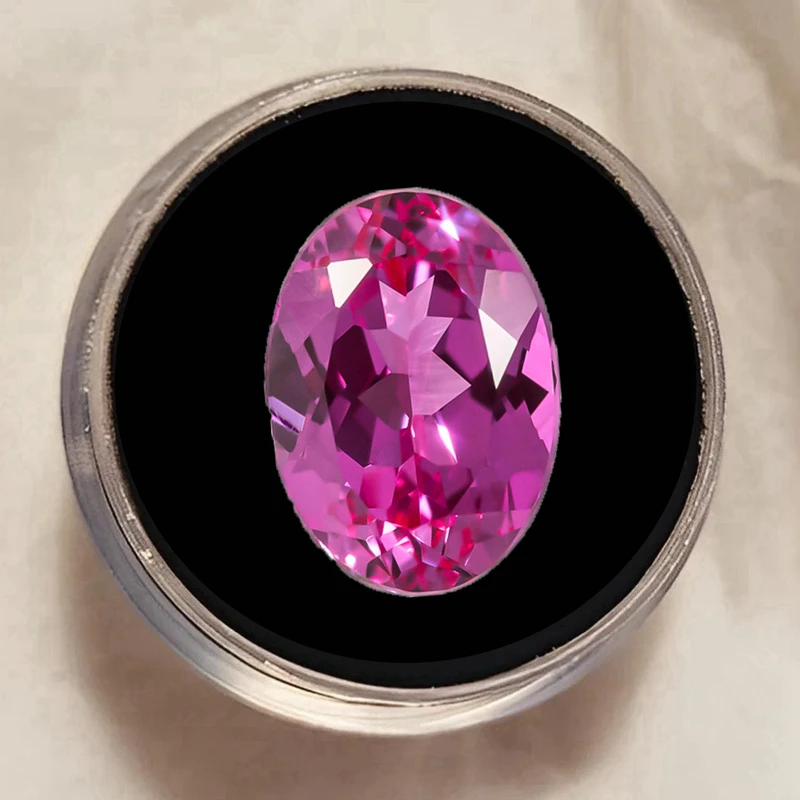 

Quality Pink Ruby Pass UV test 13×18mm 16.0ct Oval Faceted Cut Test Mohs Hardness For Jewelry Making/Collection Precious Stone
