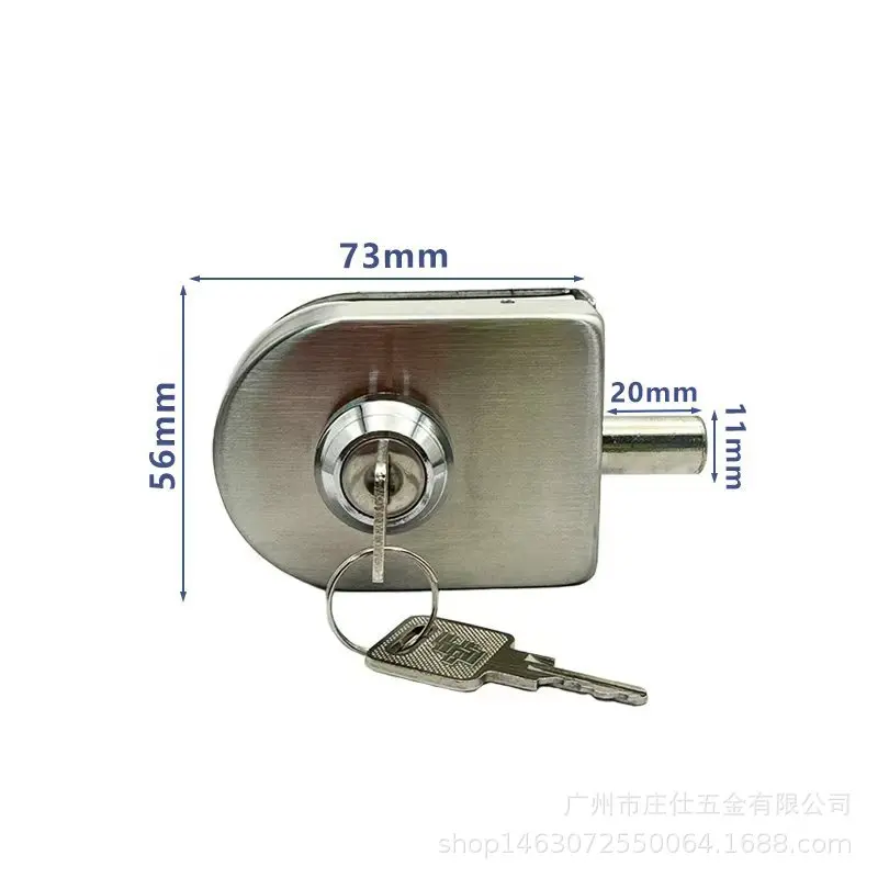 Push Sliding Gate Lock Antitheft Anti Pry Foam Pad Stainless Steel Frameless Glass Door Locks for 10-12MM Door Thickness