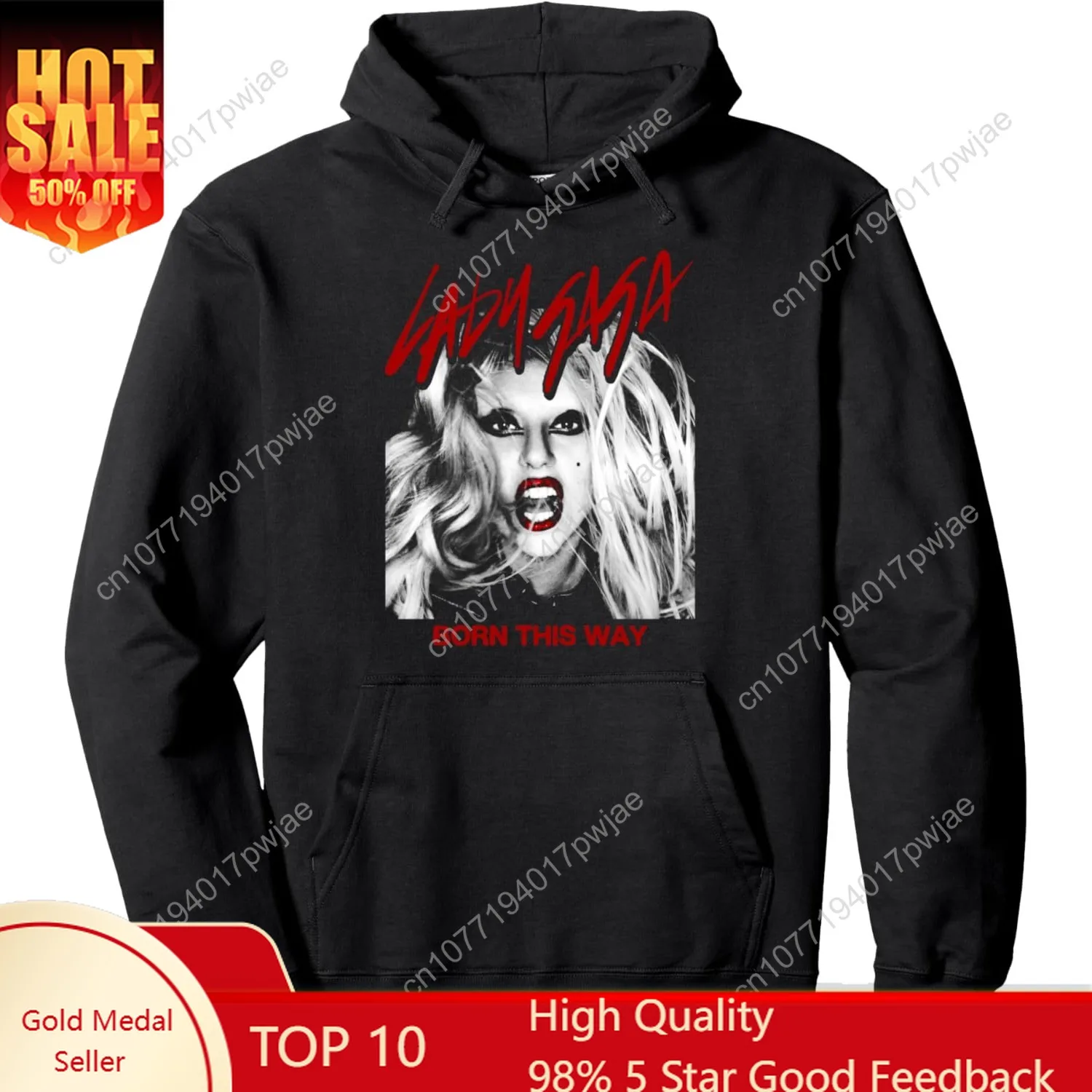 

Official Lady Gaga Born This Way Cover Pullover Hoodie