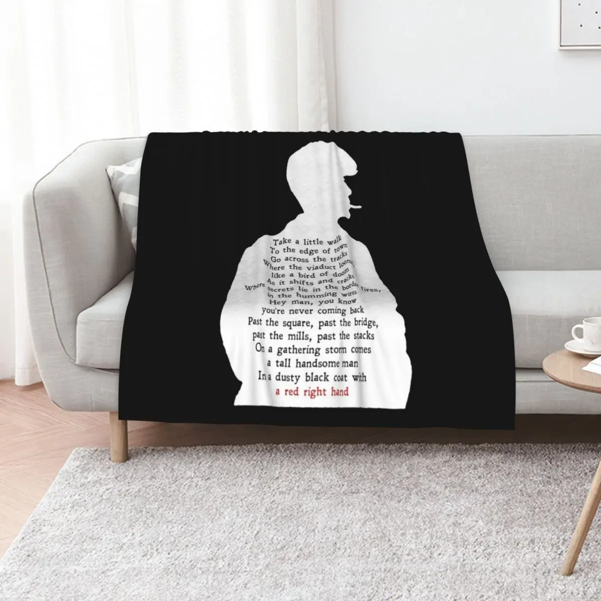 Peaky Lyrics White Throw Blanket Thin Sofa manga Bed linens wednesday Plush Blankets
