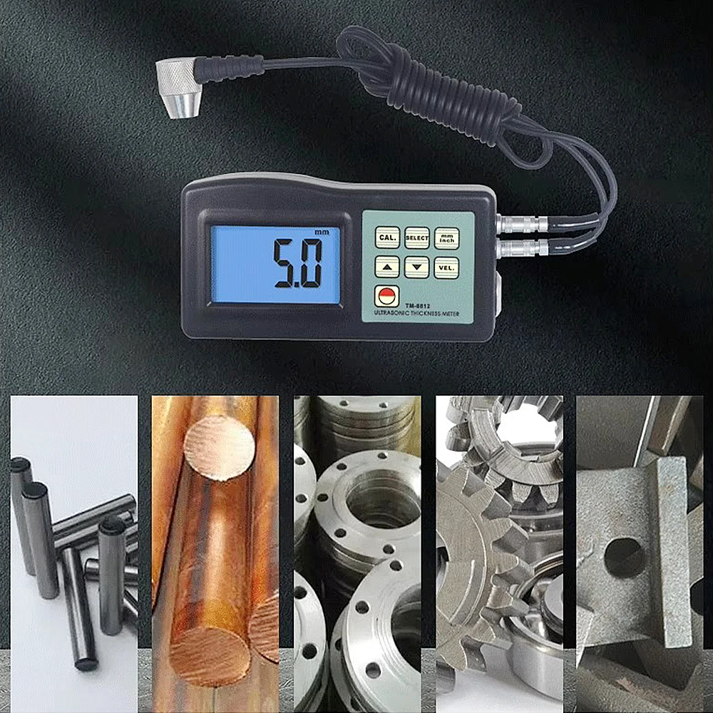 Ultrasonic Thickness Meter TM-8812 range 1.2mm ~ 200mm metal plastic ceramics glass pipe 0.1mm digital thickness Meter