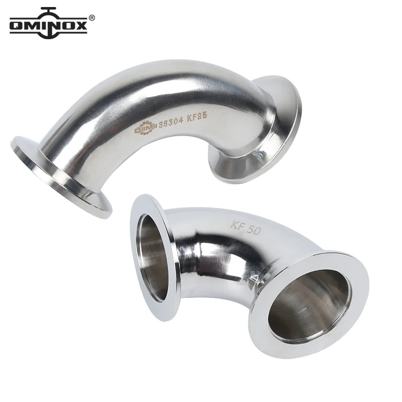 

QMINOX Stainless Steel 304 KF Elbows 90 degree ISO-KF flanges elbow NW/KF Standard 90° Elbow SS304 KF vacuum Fittings