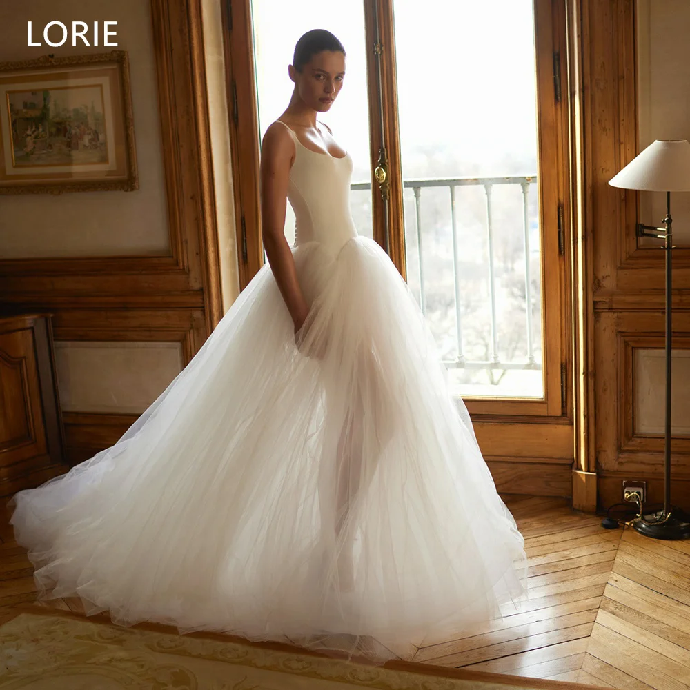 

LORIE Elegant Mesh Wedding Dresses Spaghetti Bride Backless Prom Gown Chic A-Line Floor-Length Bridal Gowns Customized