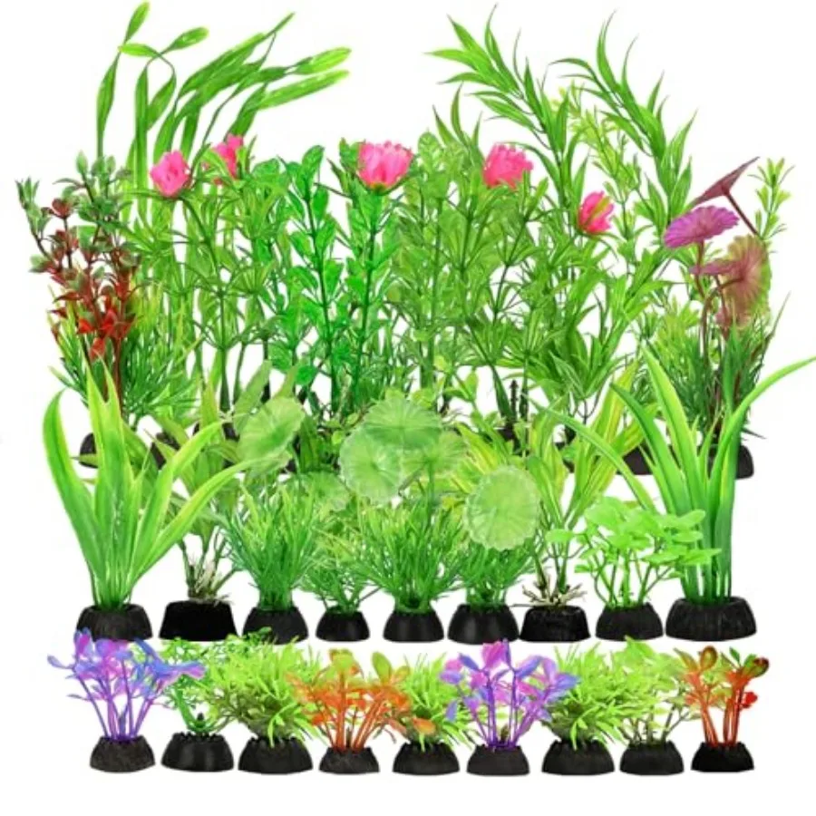 

30Pcs Aquarium Plants Green Fish Tank Plants Articial Aquarium Fish Tant Decor Plants Plastic Water Grass Fish Tank Decorations