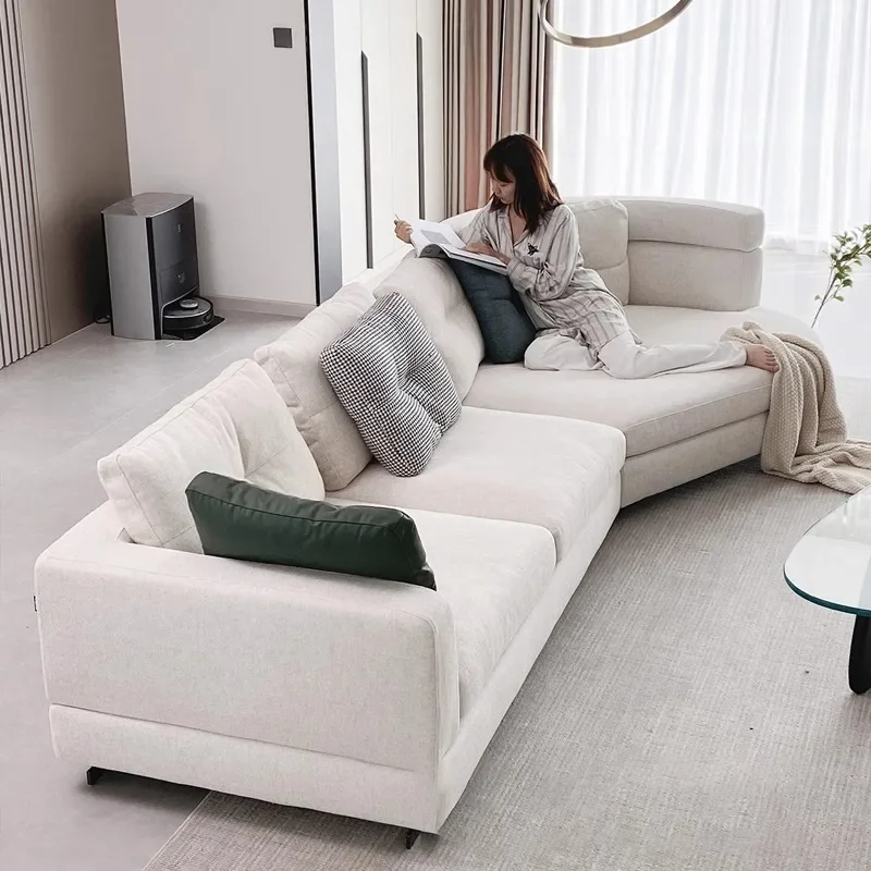 Italian minimalist cotton and linen fabric sofa combination modern minimalist creative living room