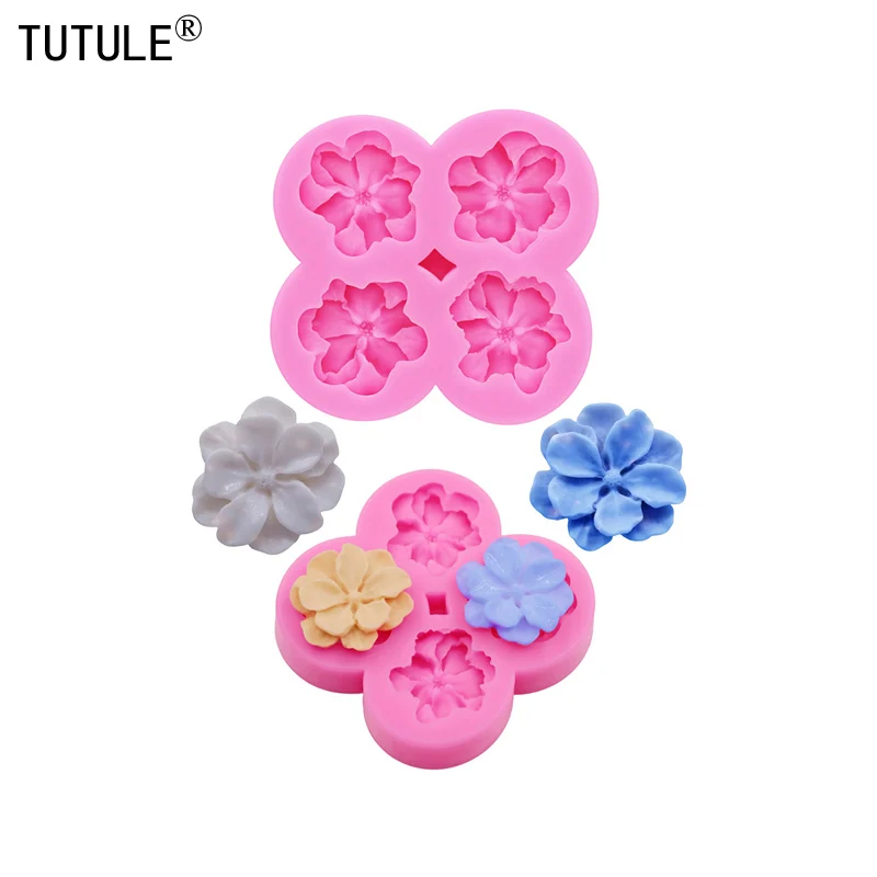 DIY rose flower Sunflowers Chrysanthemums Keychain Earrings Silicone Mold Clay epoxy resin Accessories Mould Chocolate Molds