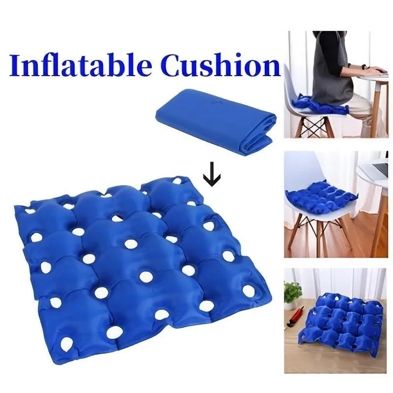 Aufblasbares Kissen für Senioren Anti-Dekubitus Rollstuhl-Sitzkissen Anti-Hämorrhoiden Bürostuhlkissen aus PVC-Material