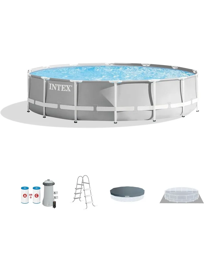 26719EH Prism Frame Premium Above Ground Swimming Pool Set: 14ft x 42in – Includes 1000 GPH Cartridge Filter Pump