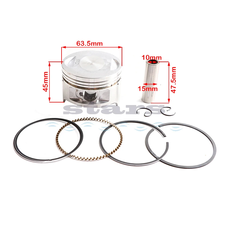 For ZONGSHEN 200 CG200 CG 200 200cc Spare Motorcycle 63.5 mm Piston 15 mm Pin Ring Parts