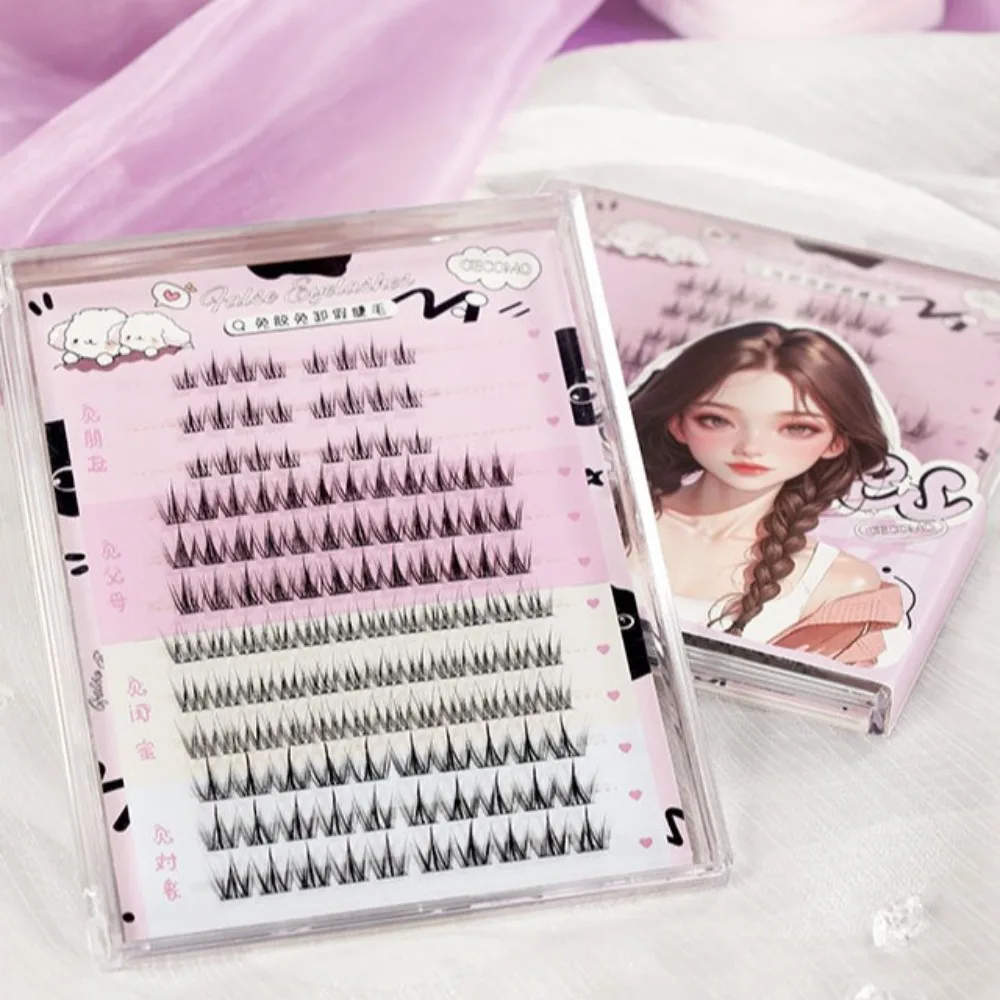 

Segmented Mixed Individual Eyelashes Oblique Winged Sunflower Peacock Tail Eyelashes Extensions Large Capacity 126PCS