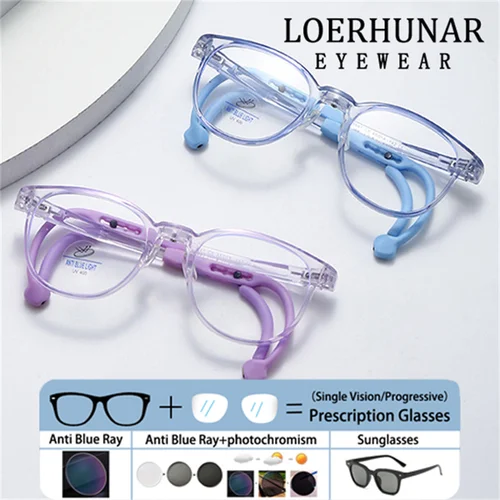 Imagen 1 del producto Montura deportiva antideslizante para niño, gafas deportivas para miopía con prescripción de rayos azules, gafas fotocromáticas para astigmatismo para niños