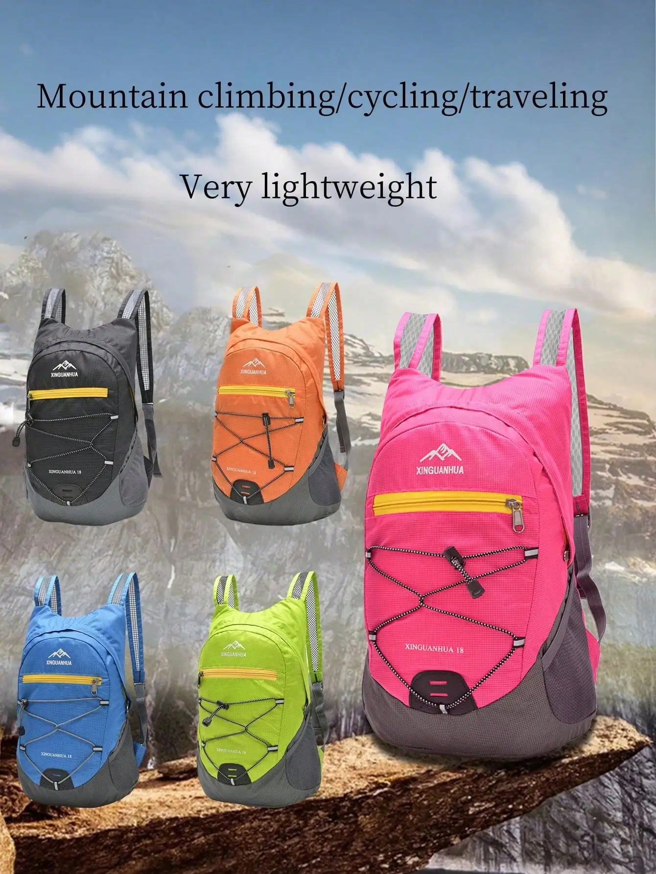 

Легкий туристический рюкзак большой вместимости, 1 шт., рюкзак для занятий спортом на открытом воздухе, нейлоновая сверхлегкая походная сумка, унисекс, для кемпинга на открытом воздухе.