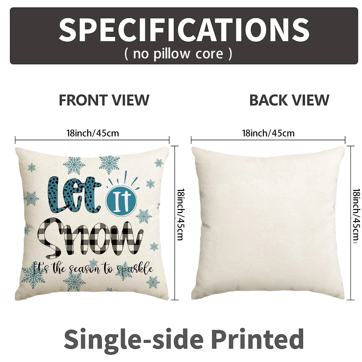 1/4pcs blue Christmas pillowcases, Nordic elf Christmas ball cabin design cushion covers, winter holiday home decoration