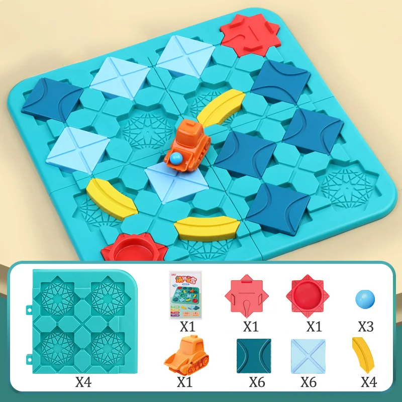 

Большие развивающие умные головоломки, игрушки-пазлы, ранние игрушки Монтессори, детский дорожный лабиринт, логические дорожные строители, игры, семейная доска