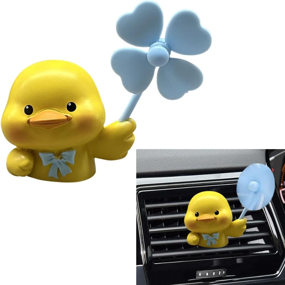 

Cute Duck Car Air Fresheners Vent Clips Rotating Windmill Car Aroma Diffuser Outlet Clip Animal Car Dashboard Air Vent Trim