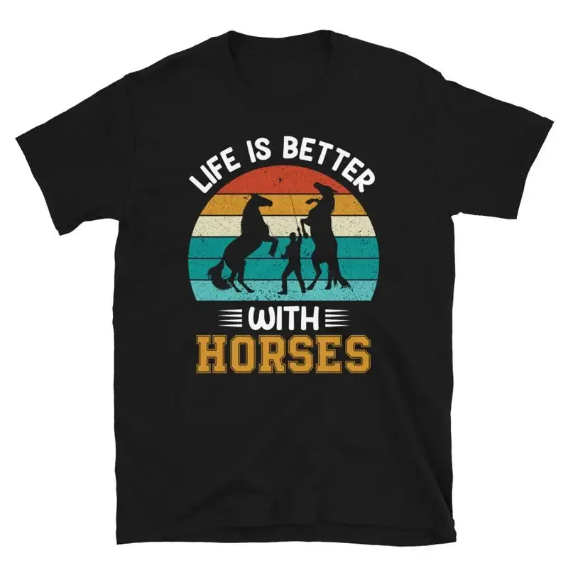 La vida es mejor con los caballos Camiseta ecuestre a caballo