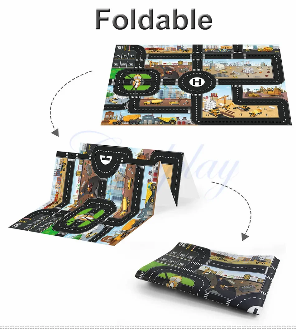 Große Stadt Straßenkarte DIY Szene Straßenschilder Auto Parkplatz Spiel Kinder Spielen Klettern Teppiche Verkehrsmatte für Baby Spielzeug Geschenke