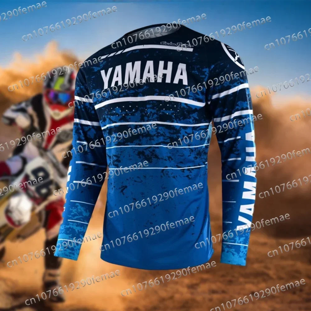 New Yamaha Printed Off-road Motorcycle, Mountain Bike Riding Rally Suit, Daily Sweat Wicking, Quick Drying And Comfortable Top