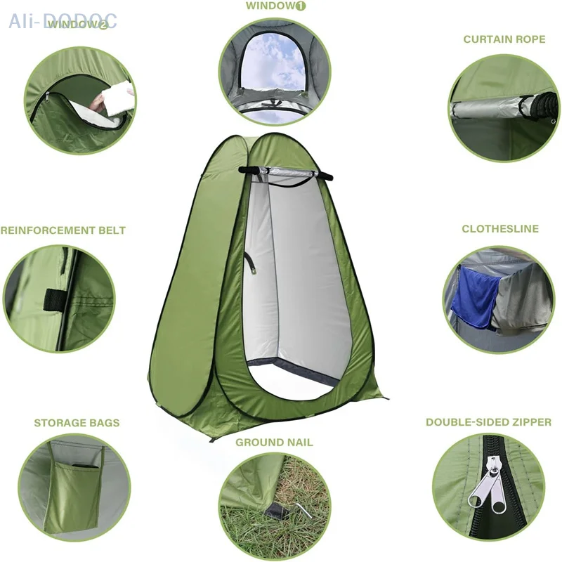 Portable Outdoor Camping Shower Tent Changing Dressing Room Toilet For Beach With Carrying Bag Privacy Tent & Shower Bag