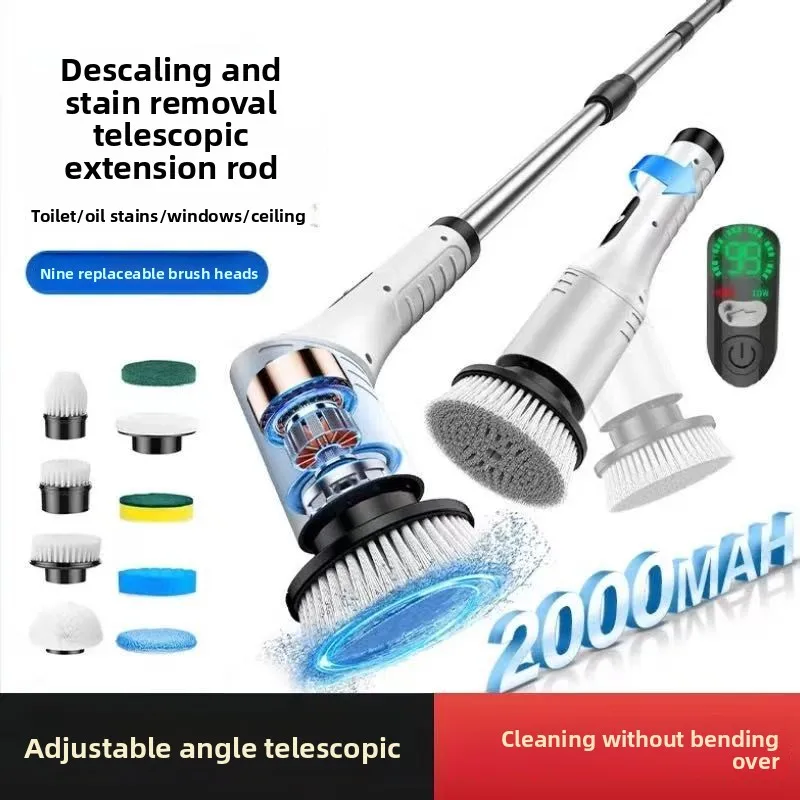 

Long Handle Multi-Function Bathroom Cleaning Brush Household Kitchen Bathroom Glass Handheld Durable Polyester Bristle