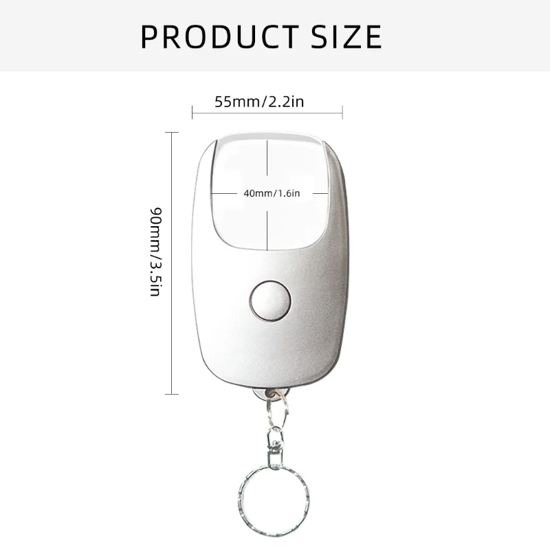 عدسة مكبرة قابلة لإعادة الشحن عبر USB وعدسة مكبرة وسلسلة مفاتيح محمولة مع ضوء LED لقراءة الكتب