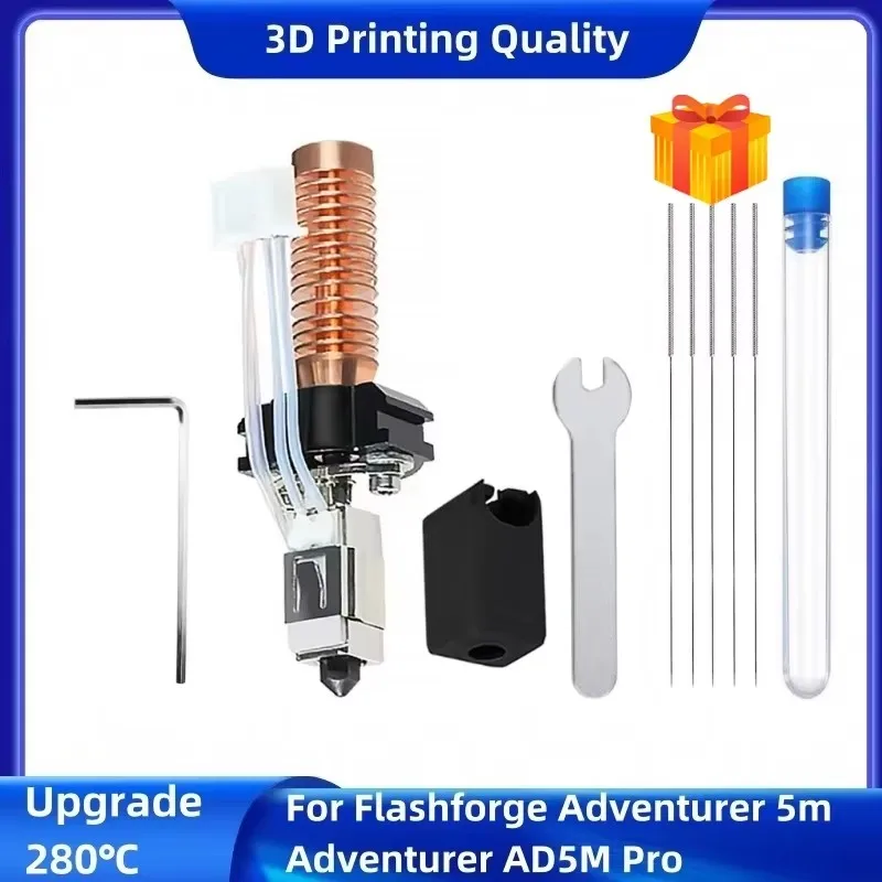 

For FLASHFORGE Adventurer 5M Nozzle, for Stable High-Speed Printing, Adventurer 5M Pro Hotend, Quick-Detachable Nozzle