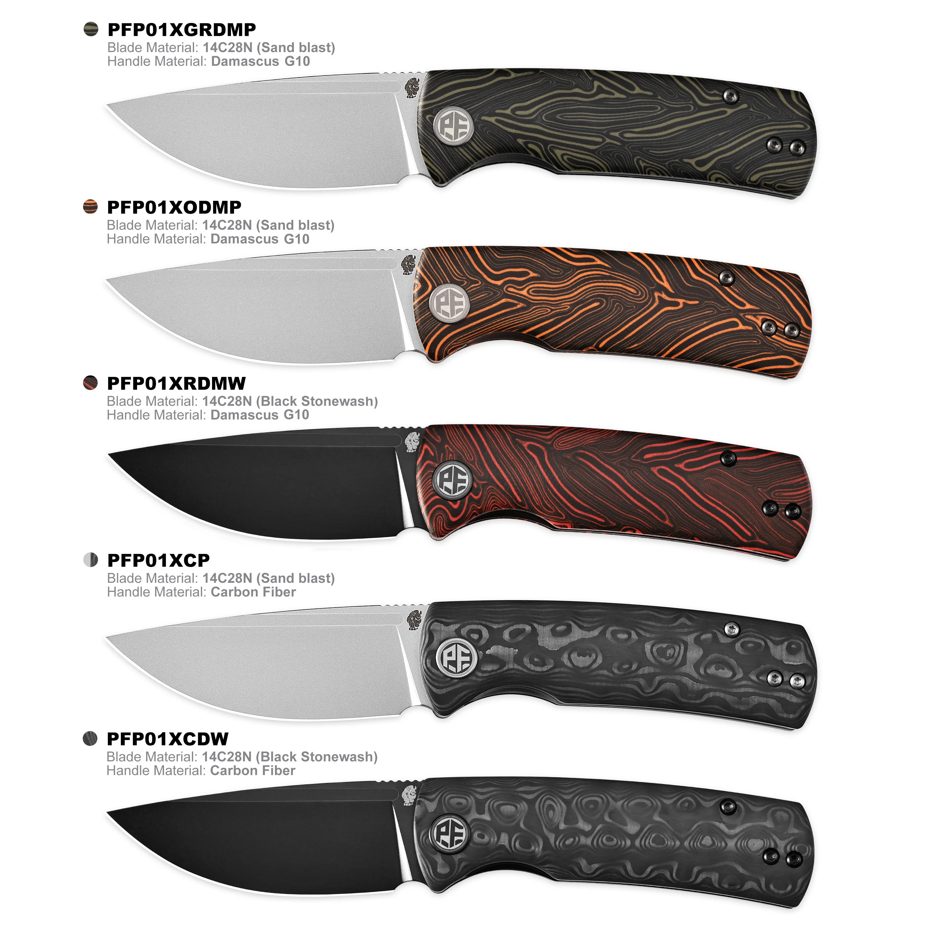 Petrified Fish PFP01X Mini Folding Knife G10 Handle Ceramic Bearing 14C28N Steel Blade Camping Outdoor Survival Cutting EDC Tool