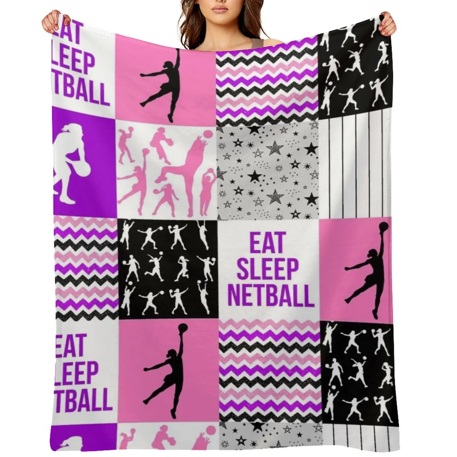 

Netball Shape Pattern Purple Gift for Netball Lovers Throw Blanket Blankets For Bed Vintage Kid'S Designers Blankets