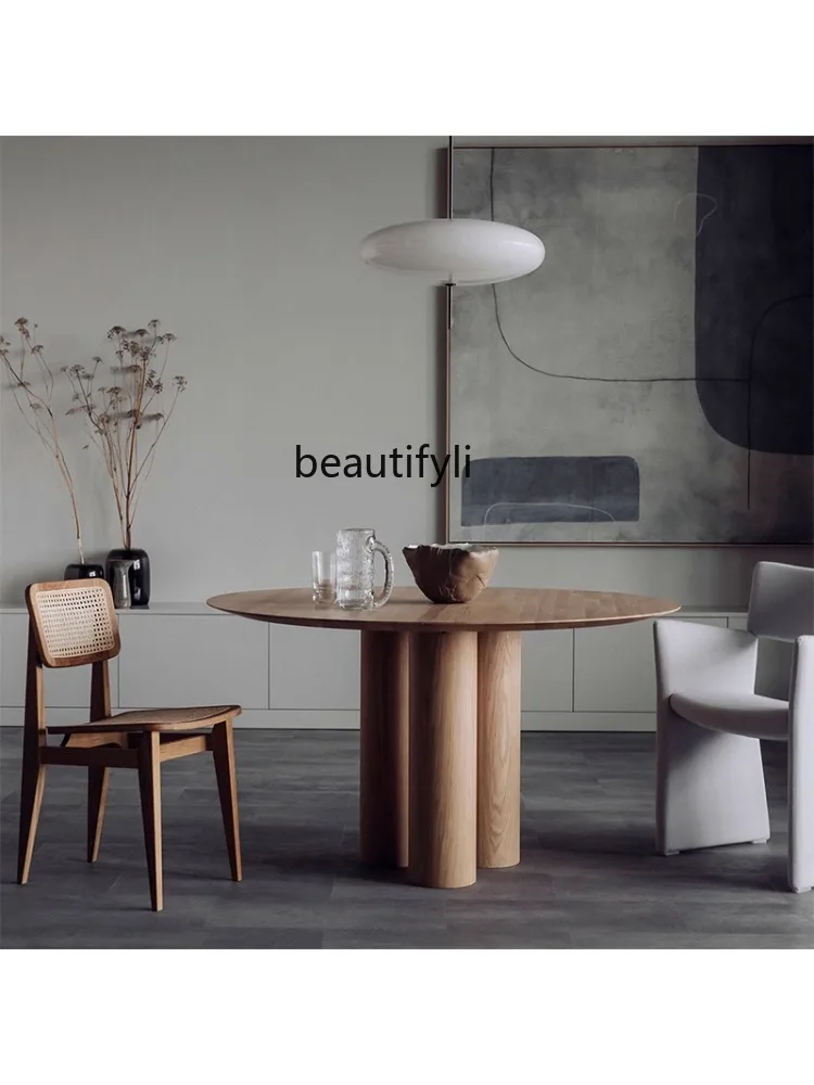 Modern Solid Wood Office Desk Creative Workbench Conference Table Personality Affordable Luxury Long Table round Dining Table