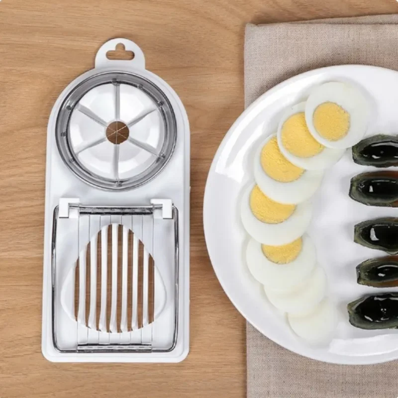 Multifunctional Egg Slicers Stainless Steel Slicer Fancy Splitter Egg Cutting Tool Home Two In One Egg Cutter Kitchen Gadgets image 2