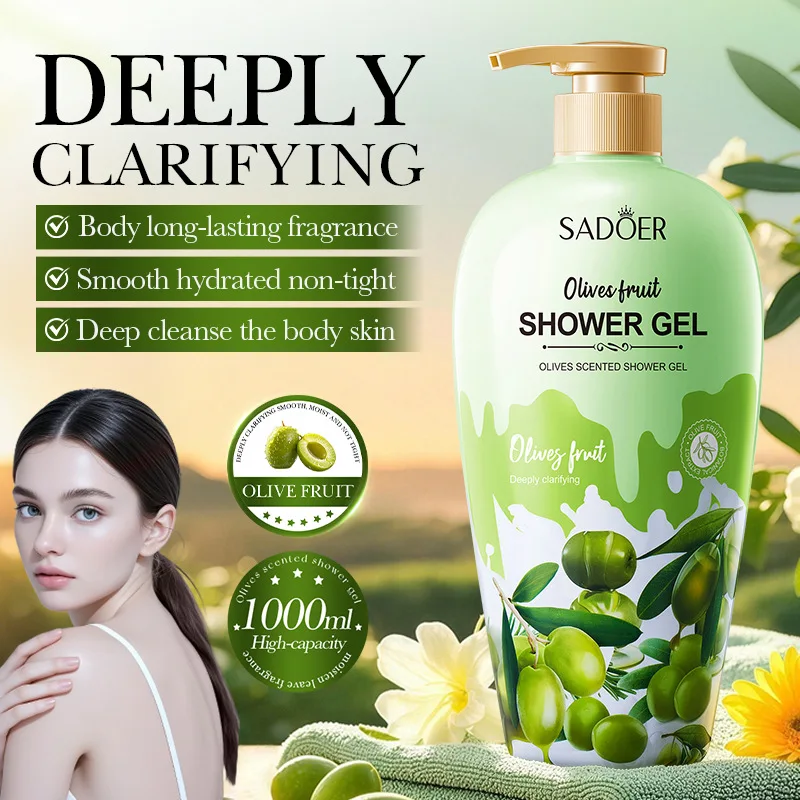 

Гель для душа с ароматом оливы, 1000 мл, с длительным ароматом, увлажняющими и питательными свойствами, отбеливающий и увлажняющий эффект.