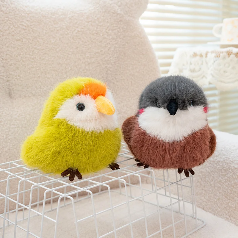 

Kawaii Pets Little Bird Plush Toys Fluffy Mini Colorful Parrot Kiwi Bird Owl Sparrow Doll Lively Cute Kids Companion Nice Gift