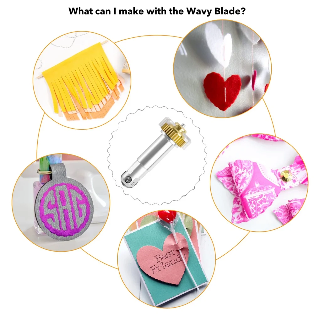 

Engraving Tip Wavy Blade Basic Perforation Blade Fine Debossing Tip with Housing for Maker 4/3/Maker Machine for Creating Tags