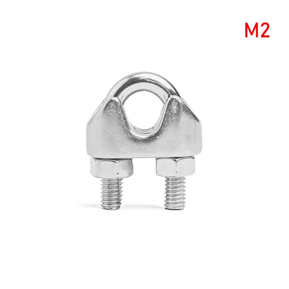 

1Pc M2/3/4/5/6/8/10/12/14mm Wire Rope Sleeve Fixing Clip U Type Cable Clip Hardware 304 Stainless Steel Wire Clamp Bolts Rigging