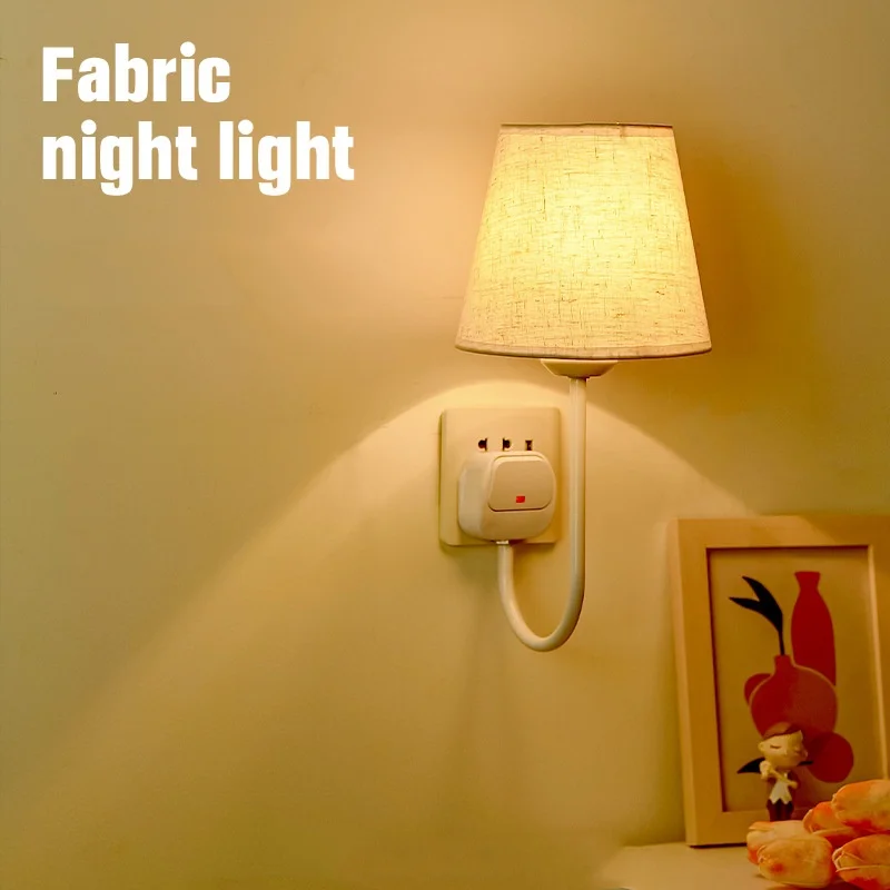 Moderna luce notturna a led in stile minimalista per l'alimentazione del bambino protezione per gli occhi plug-in lampada da comodino per camera da letto lampada da parete a luce morbida per dormire