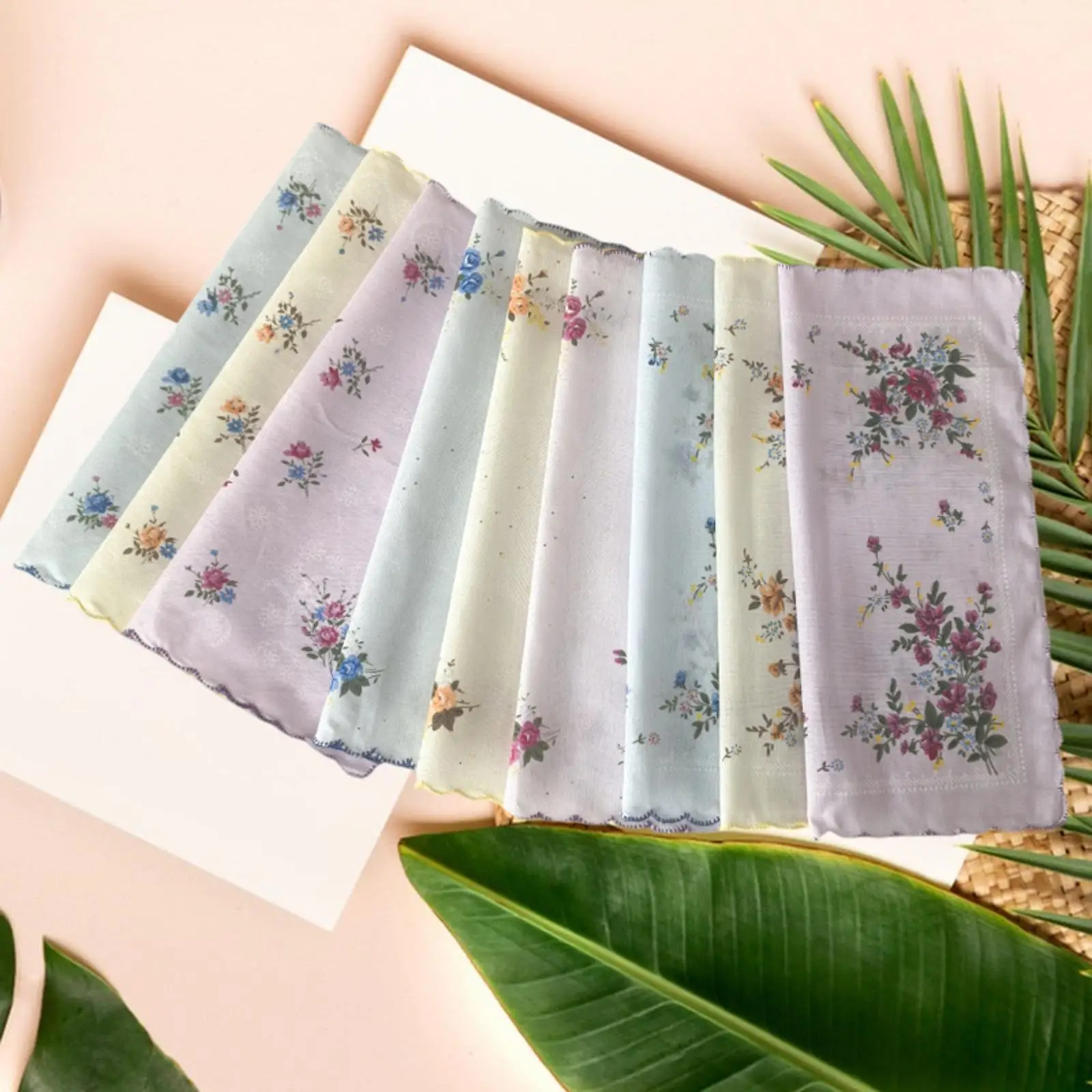 9Pcs Handkerchiefs for Women Soft Pocket Square Hankies for Birthday Prom Formal