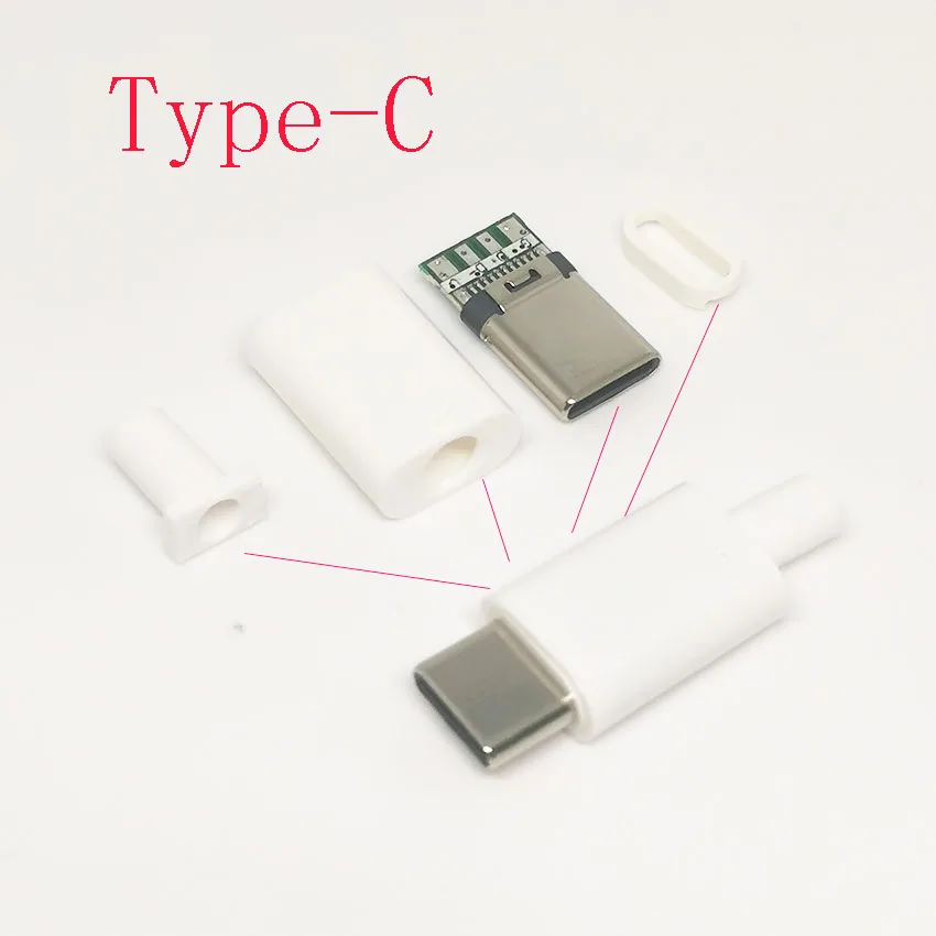 2-10Pcs TYPE C USB 3.1 24 Pin Male Plug Welding Connector Adapter with Housing Charging Plugs Data Cable Accessories Repair