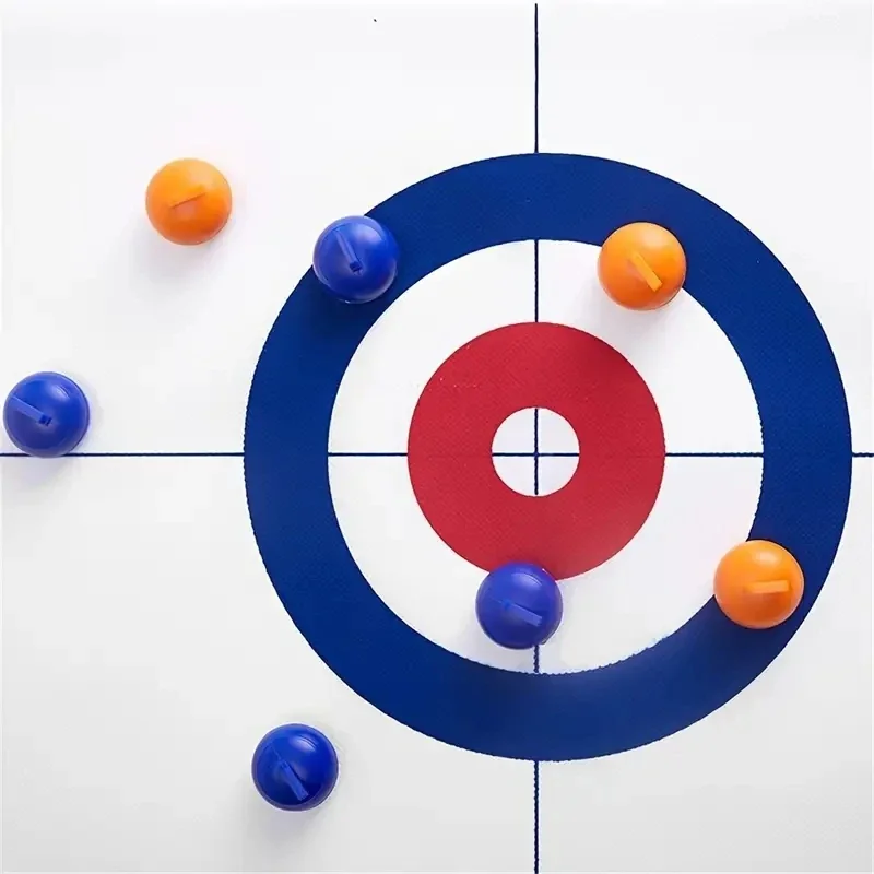 1PC Family Fun Board Games for Kids & Adults: Tabletop Curling Game with 8 Rollers & Shuffleboard Pucks