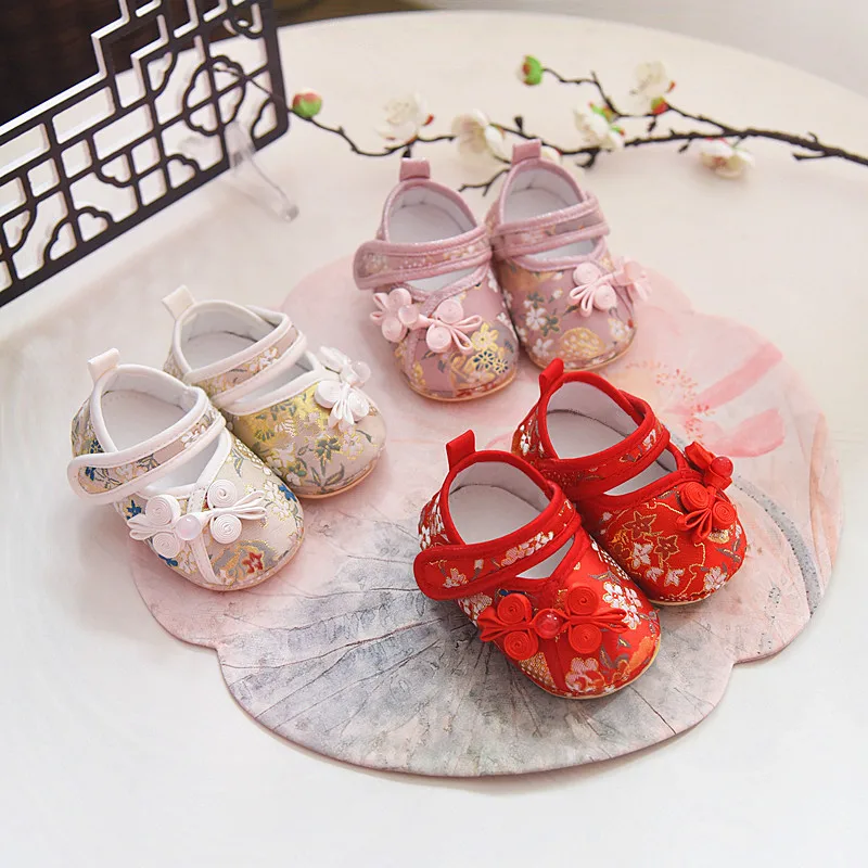 Spring Autumn and Summer Baby Girl Cloth Shoes Baby Soft Sole Toddler Shoes National Style Embroidery