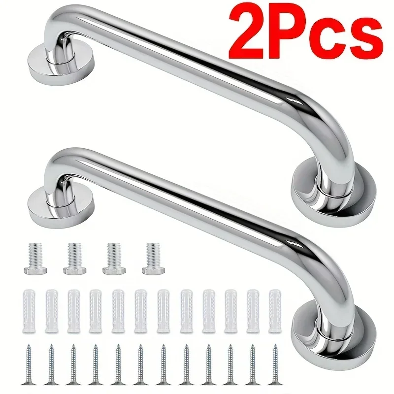 1/2pcs 30cm Stainless Steel Bathroom Tub Toilet Wall Grip Handle Handrail Grab Bar Shower Safety Support Handle Towel Rack - view 5