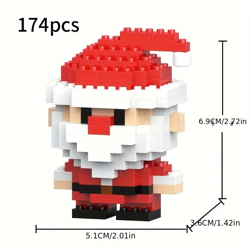 Micro Building Block Series Santa Claus Reindeer Puzzle Assembling Bricks Table Decoration Toys for Children Kids Christmas Gift