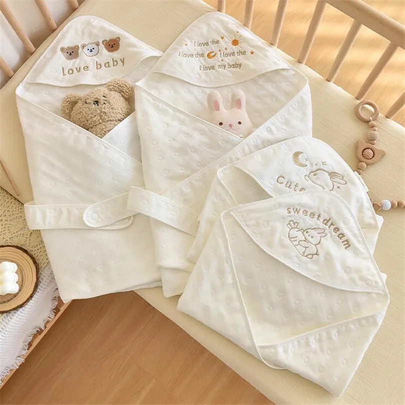 

Летние детские пеленальные одеяла, конверт для новорожденных, детское одеяло с капюшоном для мальчиков и девочек, хлопковое детское одеяло, детский предмет