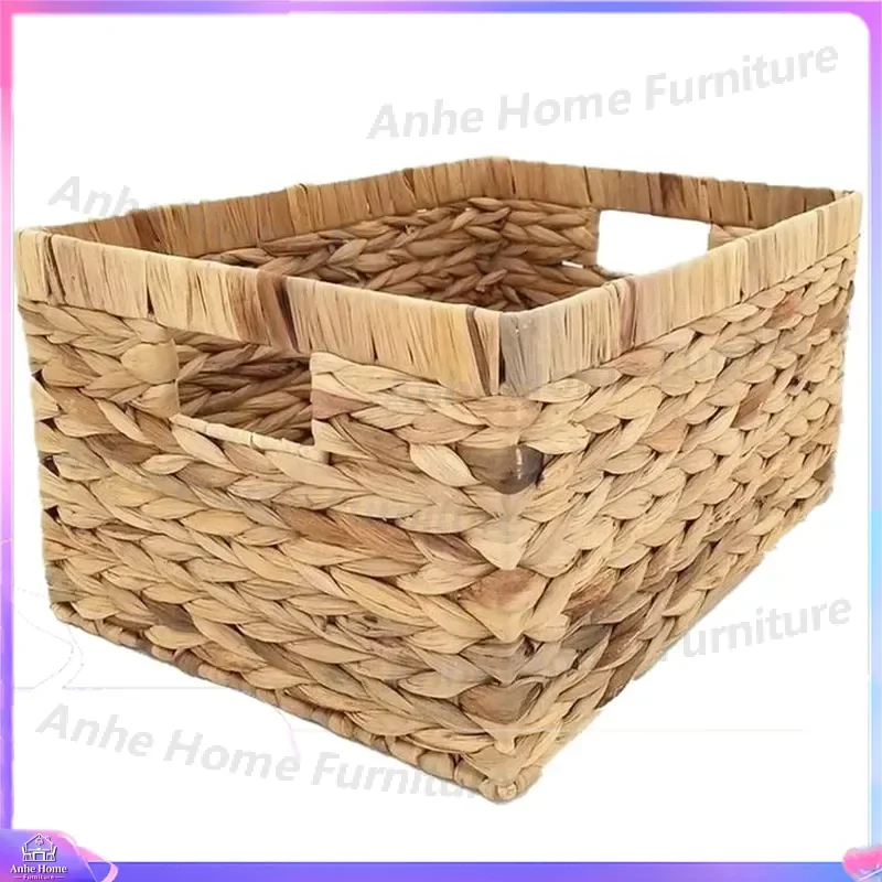 Handmade Water Hyacinth Pet Bed Cat Dog House Woven Basket with Handle Natural Storage Container Custom Size Vietnam Craft