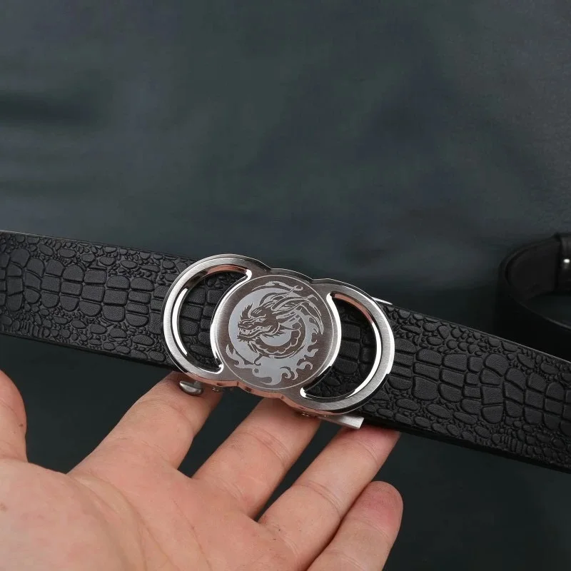 ceinture-artisanale-pour-homme-en-cuir-de-vachette-veritable-motif-crocodile-avec-boucle-tete-de-dragon-importee-d'italie-en-cuir-de-vachette-pleine-fleur