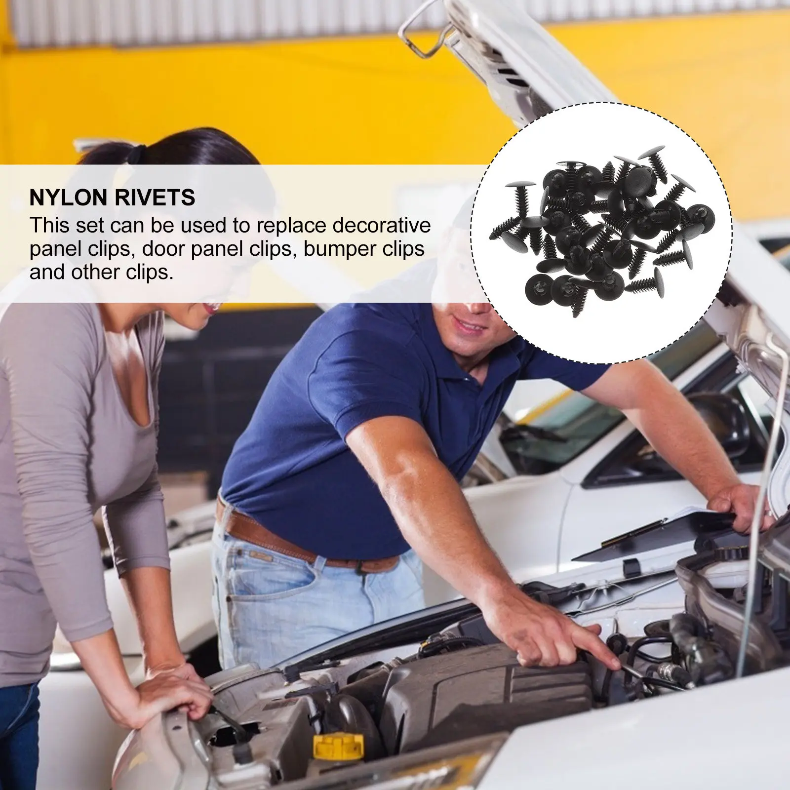 

100Pcs Nylon Retainer Push Pin Clips Automotive Door Trim Fastener Replacement Clip Car Panel Screw Plastic Retainer Pin