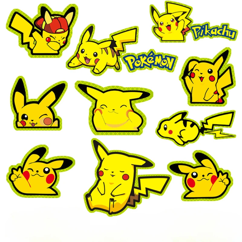 Pokemon Anime Luminous Sticker Pikachu Reflective Car Sticker Night Motorcycle Cute Sticker Children\'s Toy Birthday Gift