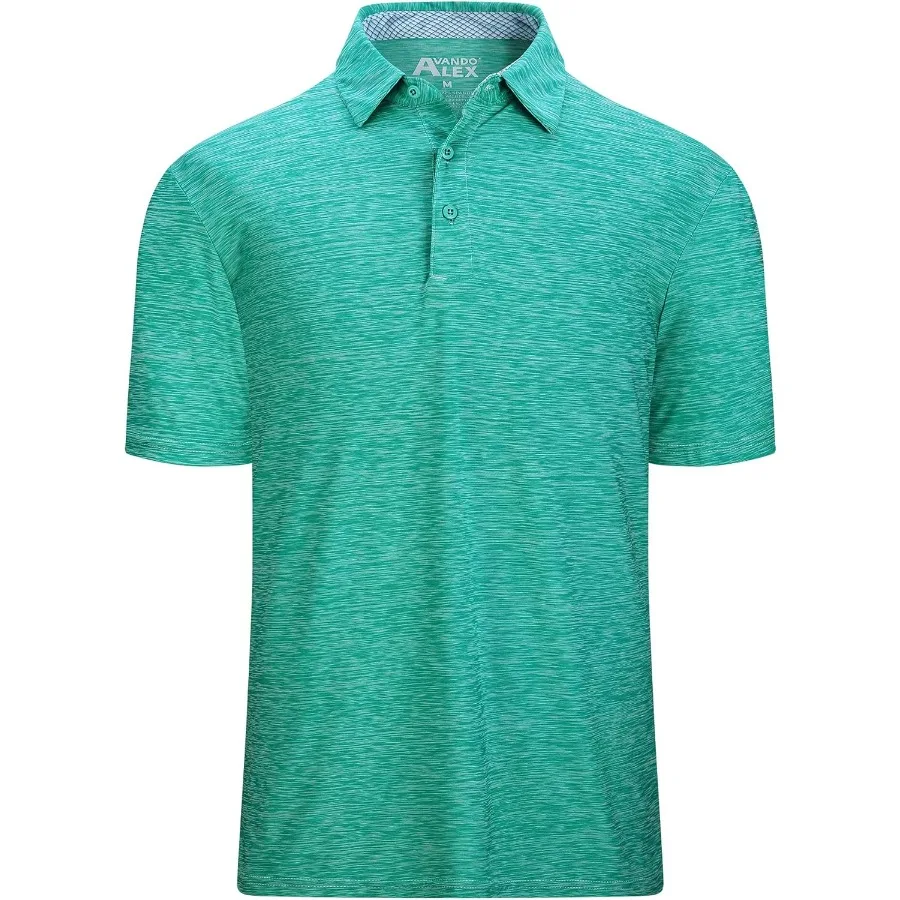 

Alex Vando Mens Golf Shirt Moisture Wicking QuickDry Short Sleeve Casual Polo Shirts for Men